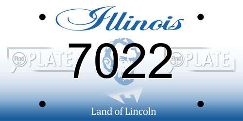 7022 Illinois License Plate