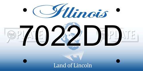 7022DD Illinois License Plate