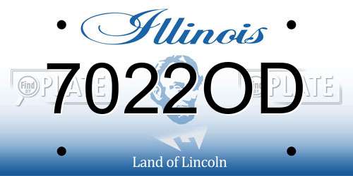 7022OD Illinois License Plate