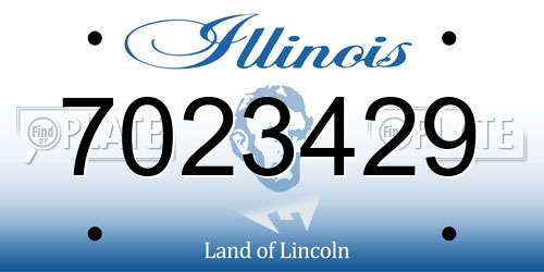 7023429 Illinois License Plate