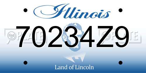 70234Z9 Illinois License Plate