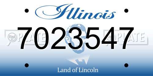 7023547 Illinois License Plate
