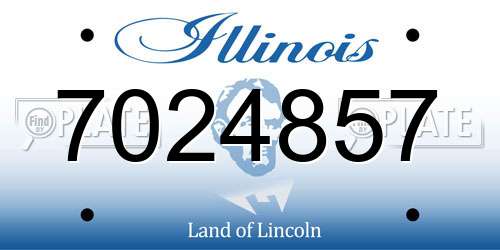 7024857 Illinois License Plate
