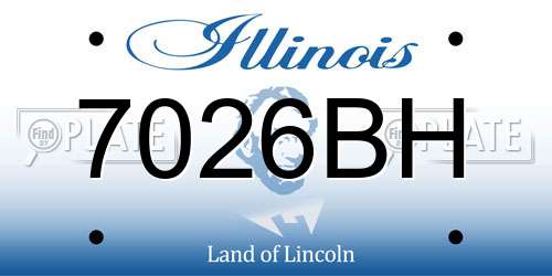 7026BH Illinois License Plate