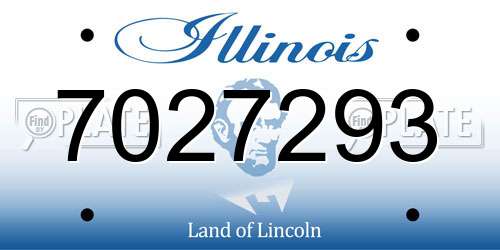 7027293 Illinois License Plate