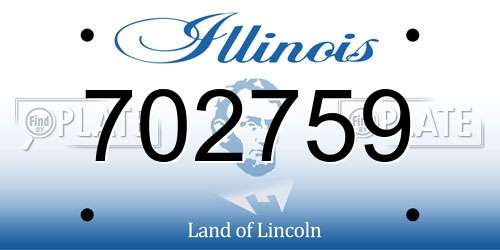 702759 Illinois License Plate