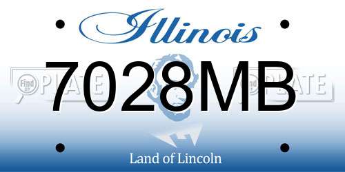 7028MB Illinois License Plate
