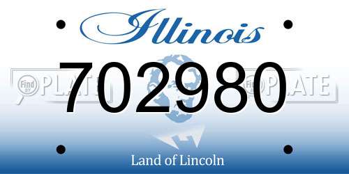 702980 Illinois License Plate