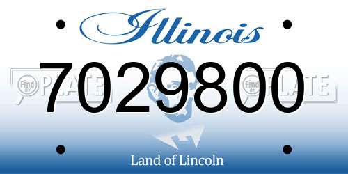 7029800 Illinois License Plate