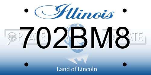 702BM8 Illinois License Plate