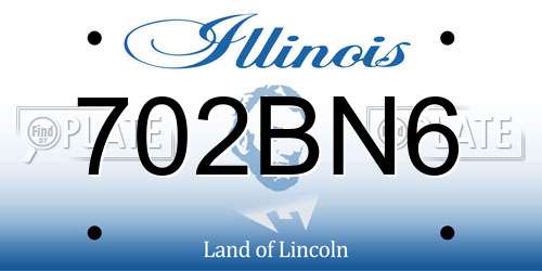 702BN6 Illinois License Plate