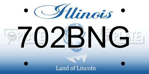 702BNG Illinois License Plate