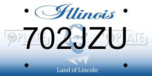 702JZU Illinois License Plate