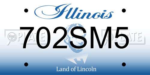 702SM5 Illinois License Plate