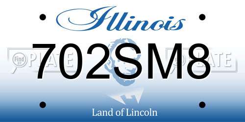 702SM8 Illinois License Plate