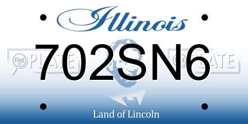 702SN6 Illinois License Plate