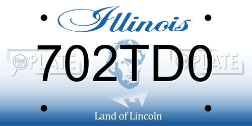 702TD0 Illinois License Plate
