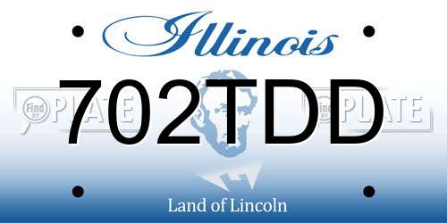 702TDD Illinois License Plate