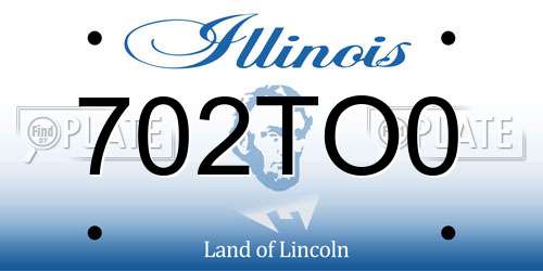702TO0 Illinois License Plate