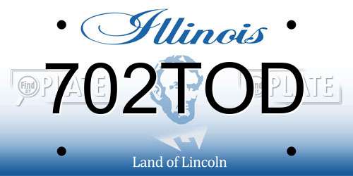 702TOD Illinois License Plate