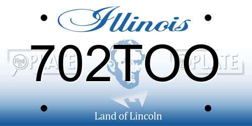 702TOO Illinois License Plate