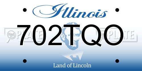 702TQO Illinois License Plate