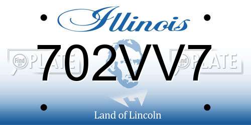 702VV7 Illinois License Plate