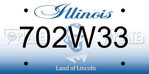 702W33 Illinois License Plate