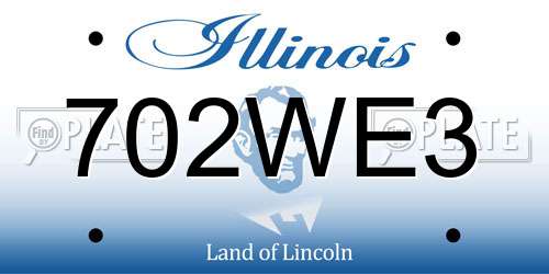 702WE3 Illinois License Plate