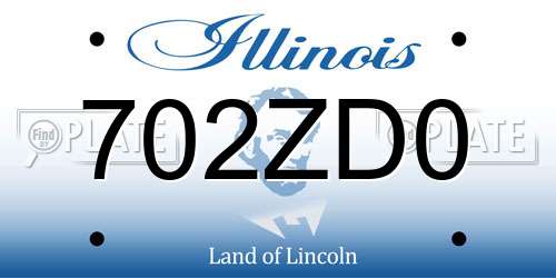 702ZD0 Illinois License Plate