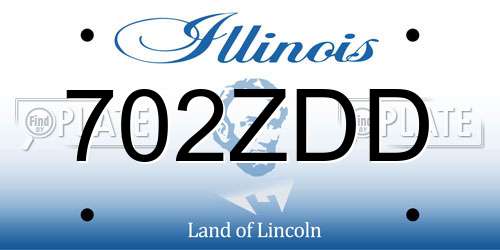 702ZDD Illinois License Plate