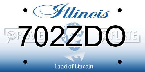 702ZDO Illinois License Plate