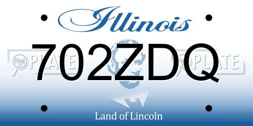 702ZDQ Illinois License Plate