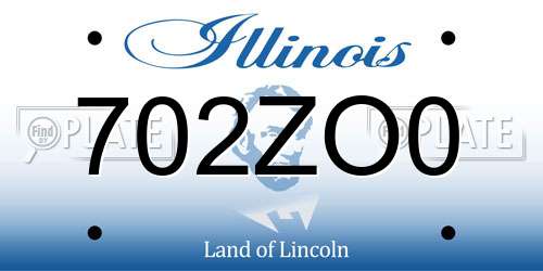702ZO0 Illinois License Plate