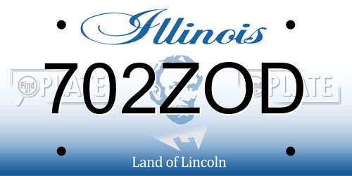 702ZOD Illinois License Plate