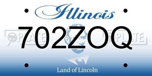 702ZOQ Illinois License Plate
