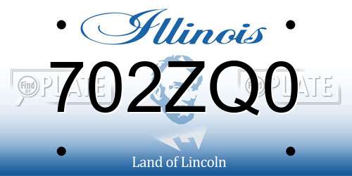 702ZQ0 Illinois License Plate