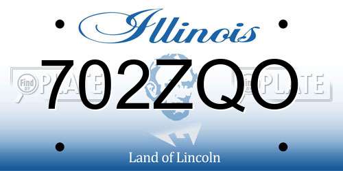 702ZQO Illinois License Plate