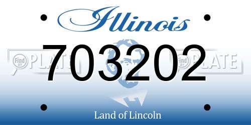703202 Illinois License Plate