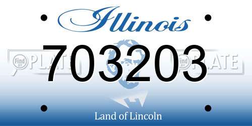 703203 Illinois License Plate