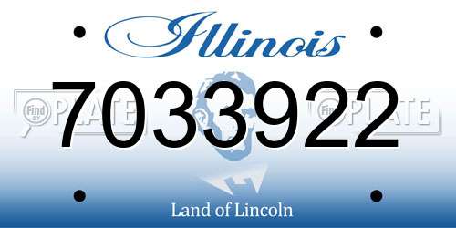 7033922 Illinois License Plate