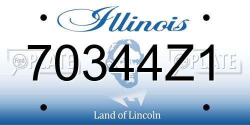 70344Z1 Illinois License Plate