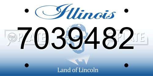 7039482 Illinois License Plate