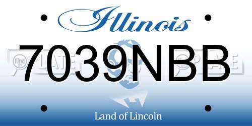 7039NBB Illinois License Plate