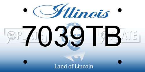 7039TB Illinois License Plate