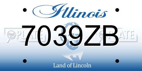 7039ZB Illinois License Plate