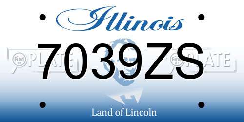 7039ZS Illinois License Plate