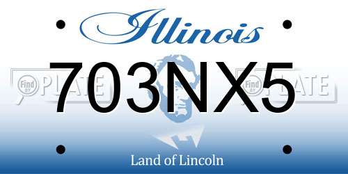 703NX5 Illinois License Plate