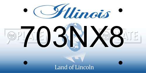 703NX8 Illinois License Plate