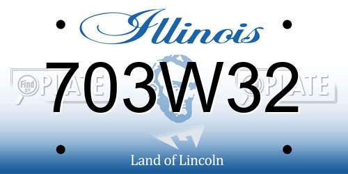 703W32 Illinois License Plate